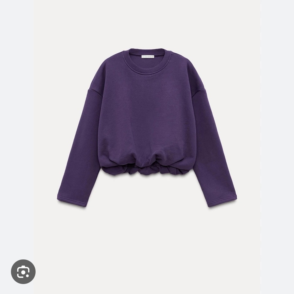 Zara Deep Purple Cropped Sweater